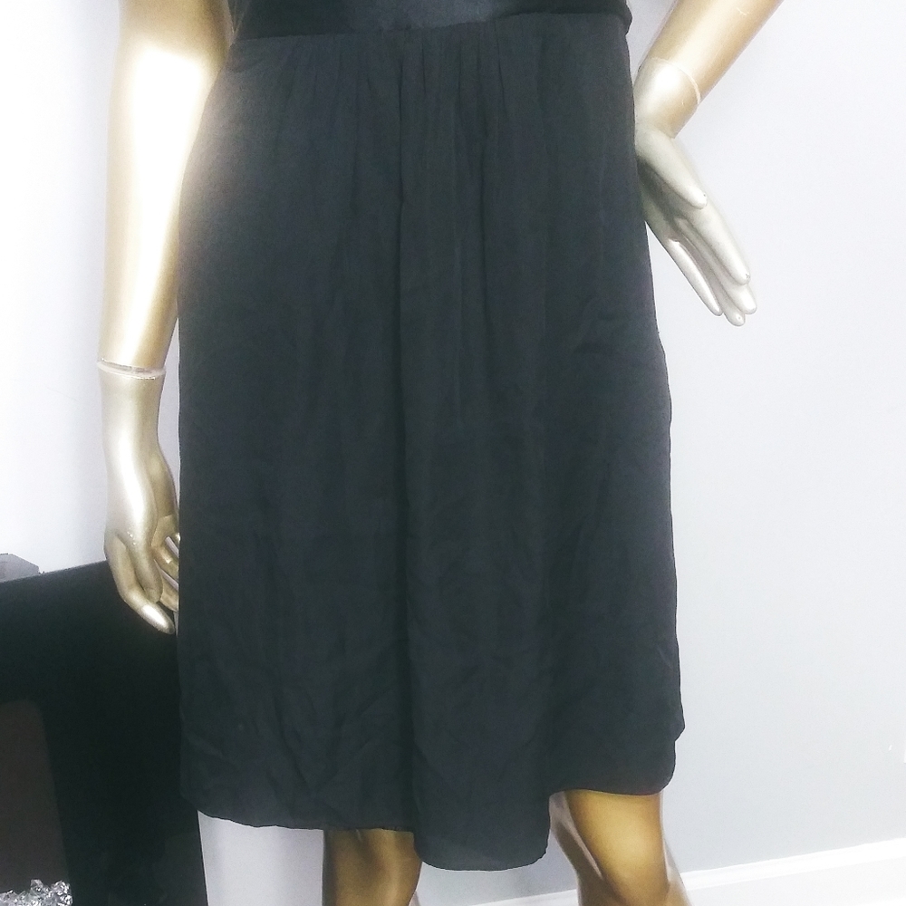 Thorn sequins silk open back black dress - Picture 3 of 8